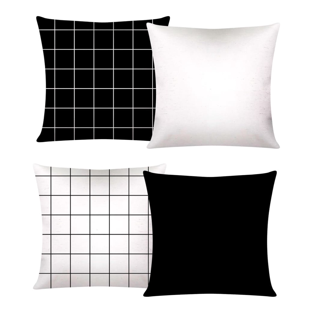 Kit 04 Capas De Almofada 42x42 De Luxo Estampa Grid em Oferta na Shopee