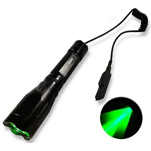 Lanterna Com LED Verde Green Para Caça Com Sistema de Acionamento Remoto 3.610.000 Lumens Tática