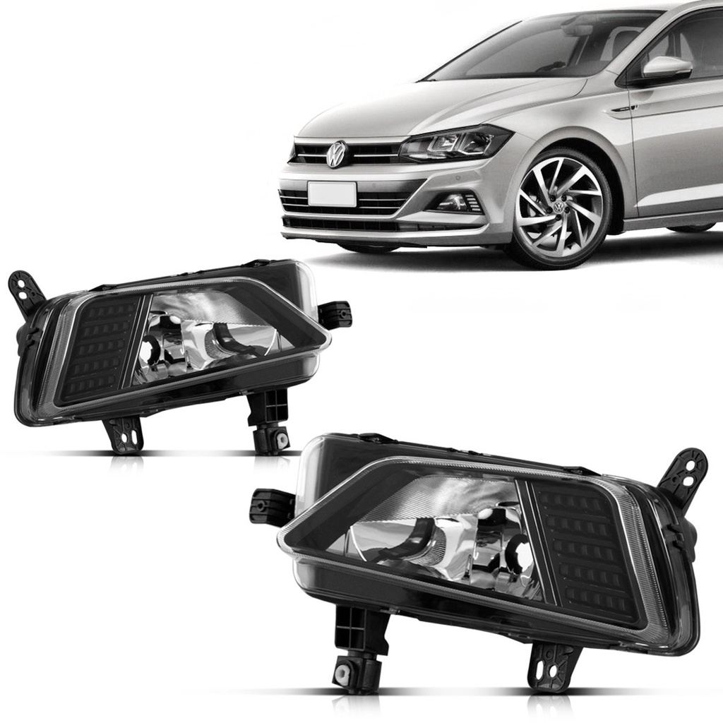 Par Farol Milha Polo 2018 2019 2020 Preto - Spare Parts and Accessories for Vehicles