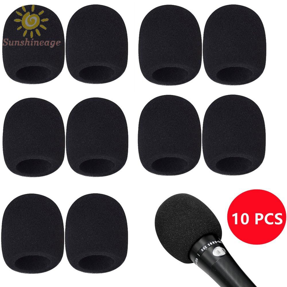 10 Pcs Microfone De Espessura De Palco De Mão Espuma De Pára-Brisas Capa Karaoke Black em Oferta na Shopee