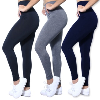 Calça Legging Fitness Suplex Cintura Alta Resistente Básica para academia