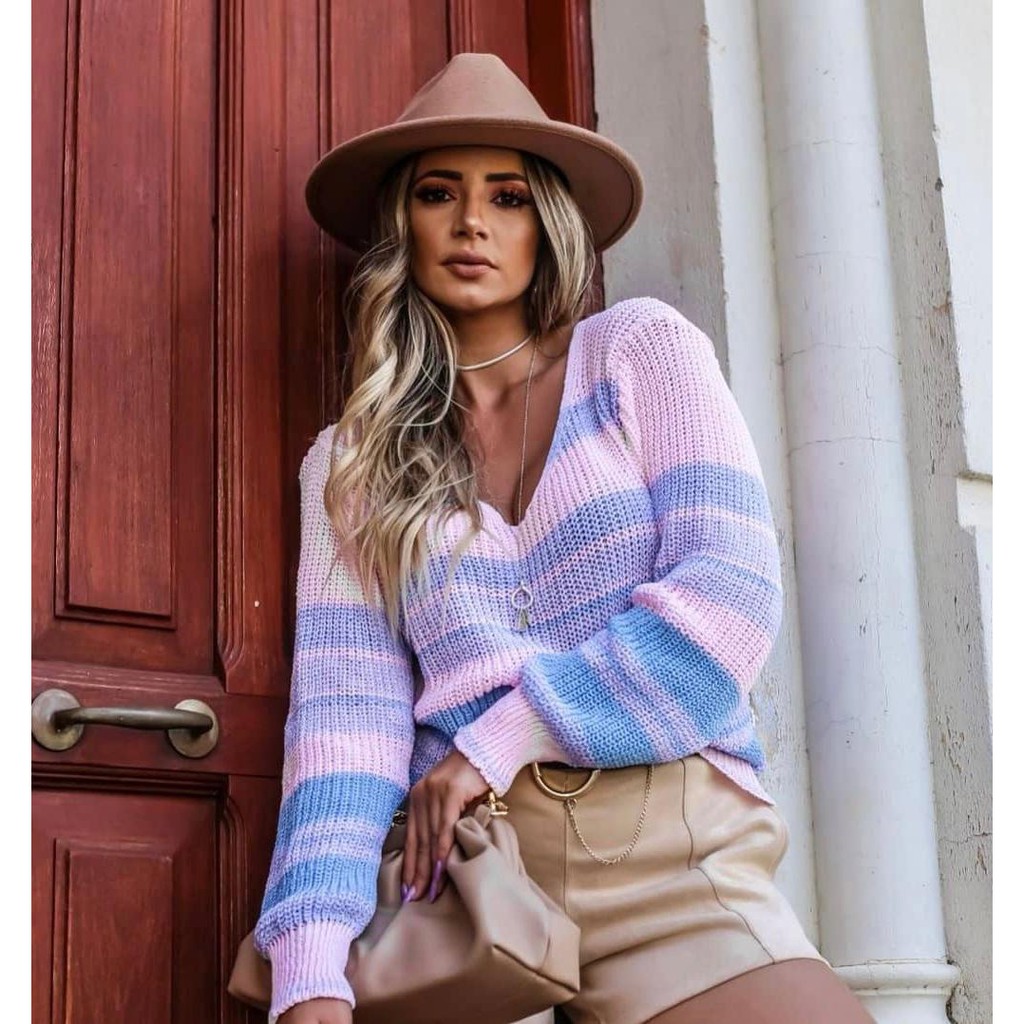 Blusa De Frio Feminina Grossa Inverno Promoção Tricot Lã Soltinha ...