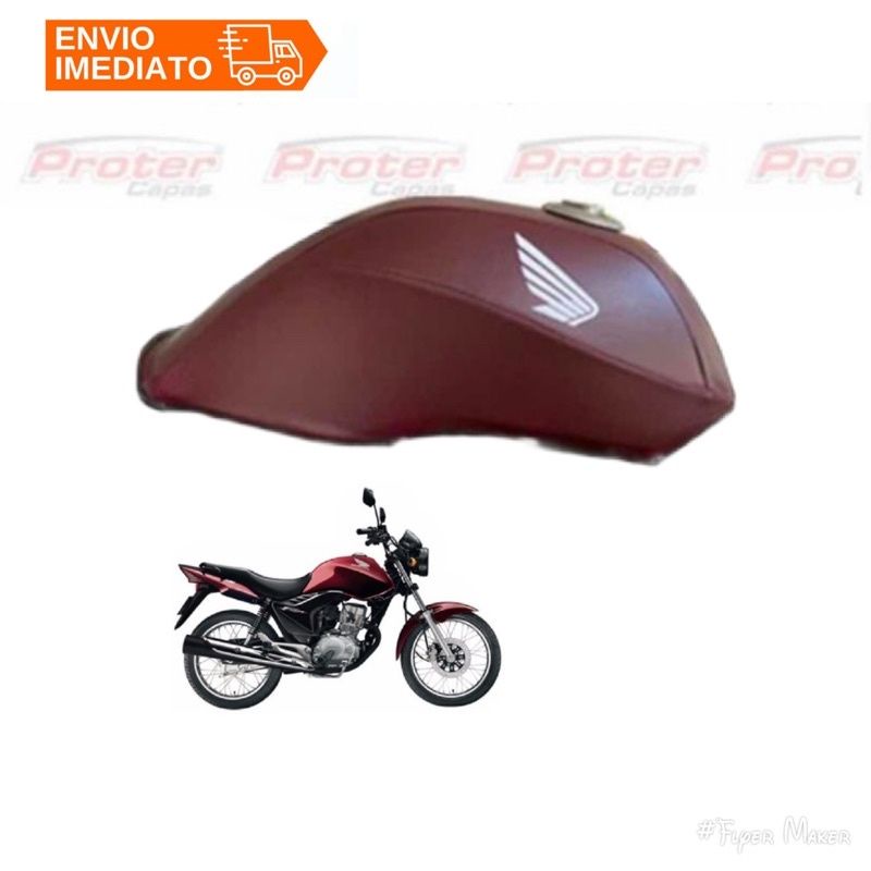 capa tanque titan fan 150 2011 2012 2013 vinho em Oferta na Shopee