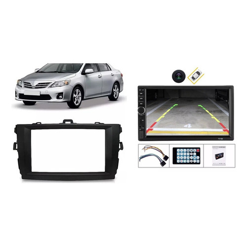 Central Kit Multimidia Corolla 2008-2014 Camera Ré + Moldura - Spare Parts and Accessories for Vehicles