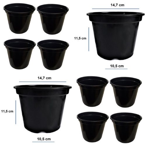 Vaso (Pote 15) Plástico Preto 1030ml !! Perfeito Para Rosa Do Deserto.