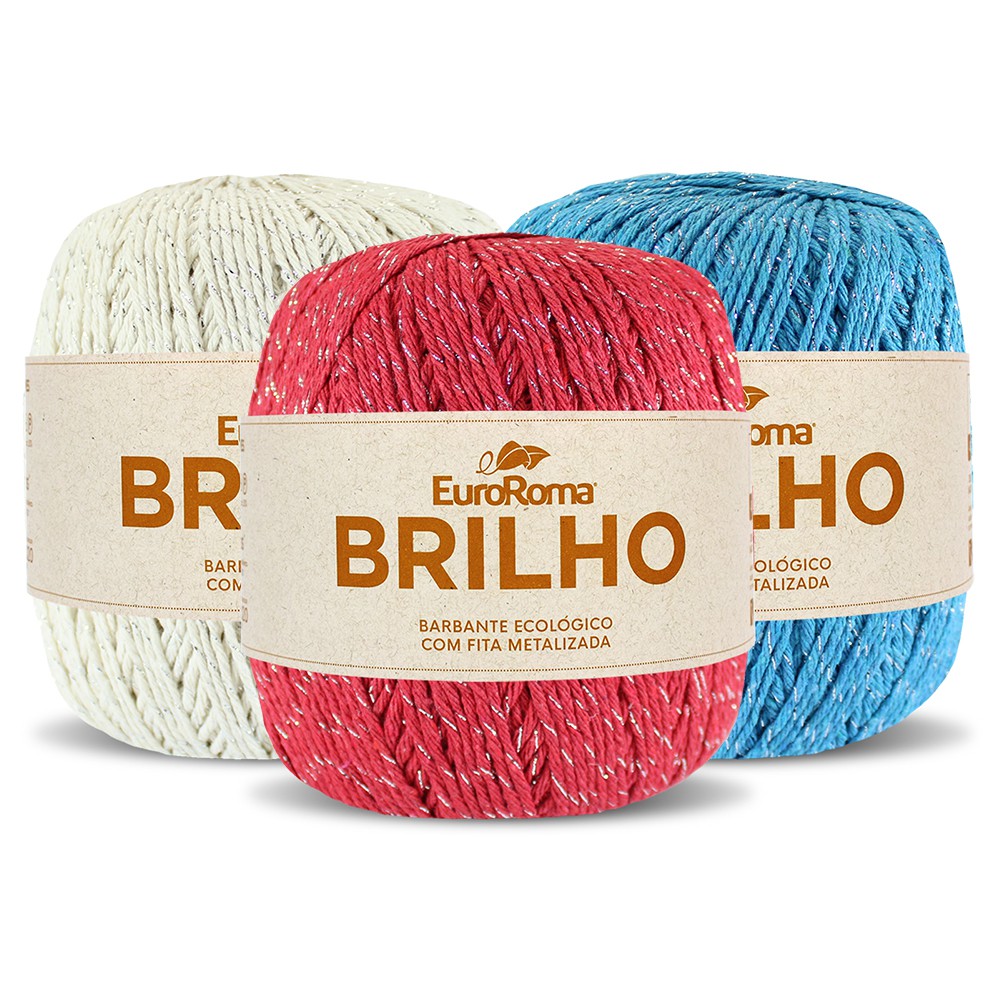 Barbante EuroRoma Brilho Dourado N°6 400g em Oferta na Shopee