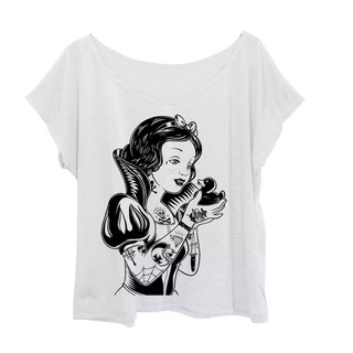 Camiseta Blusa Blusinha T-shirt Feminina Branca De Neve Plus Size Desenho Tamanho Grande até 56 G3