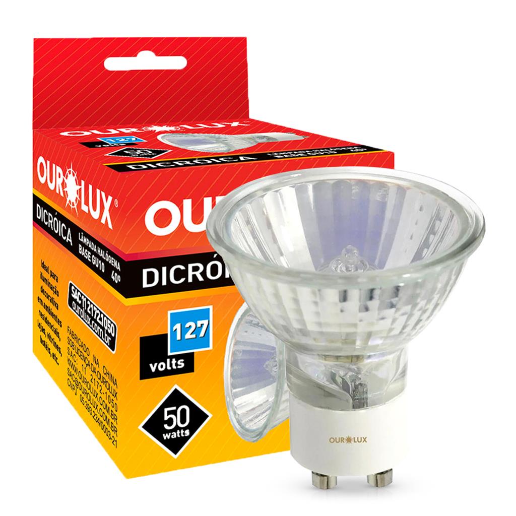 Lampada Halogena Dicroica 50W 127V Gu10 2800K Luz Amarela em Oferta na Shopee