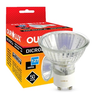Lampada Halogena Dicroica 50W 127V Gu10 2800K Luz Amarela
