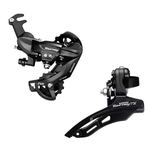 Kit Câmbio Shimano Tourney Traseiro Ty300 C/ Gancheira e Dianteiro Tz510 Puxada Por Cima Bike Mtb em Oferta na Shopee