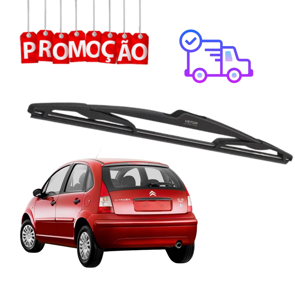 Palheta Limpador Traseiro Citroen C3 2002 a 2012 em Oferta na Shopee