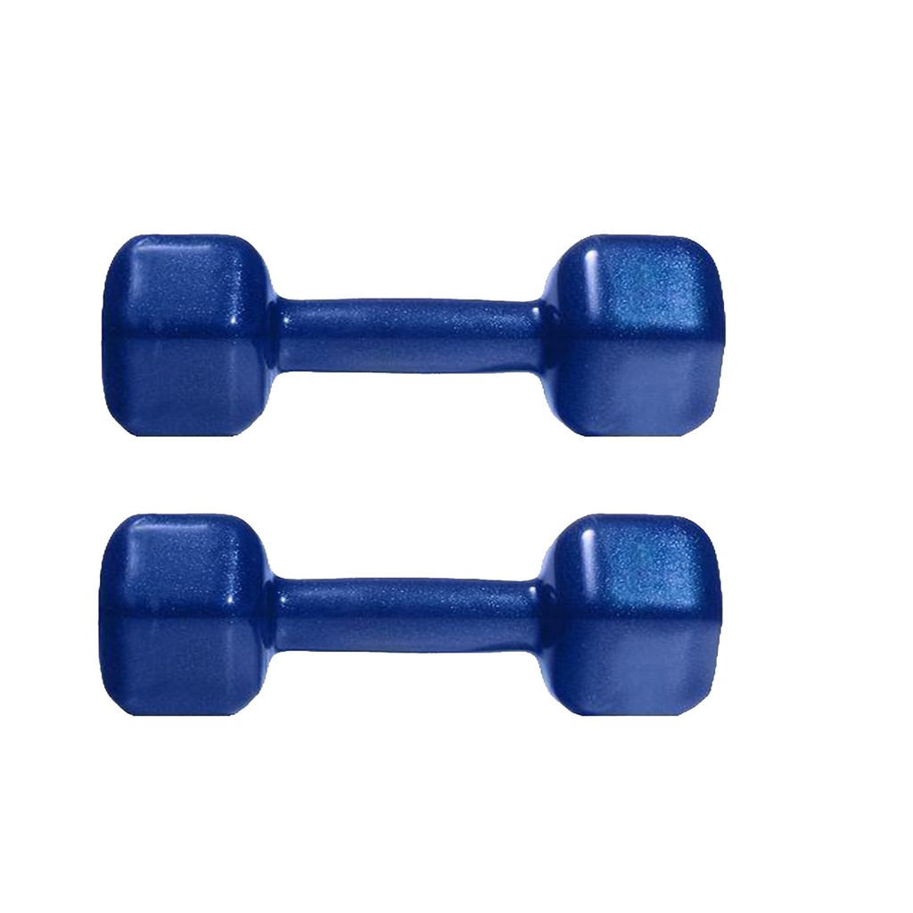Par de Halter sextavado 3kg Emborrachado PVC Azul ( 02 unidades de 03kg )