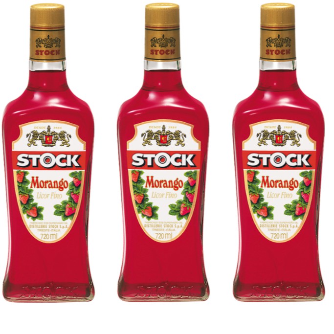 Kit Licor Stock de Morango 720ml 3 unidades