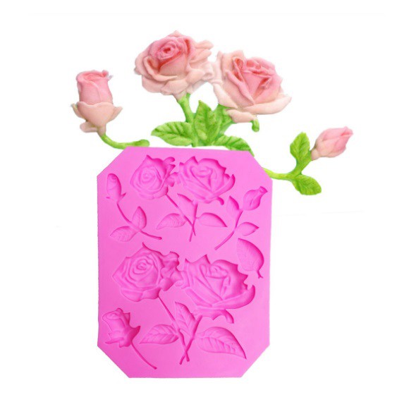 Molde de Silicone Roseira - Rosas - Molde de Silicone para Artesanato e Confeitaria