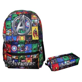 Mochila Escolar Juvenil costas Vingadores estojo