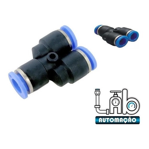 Conexão Pneumática União Emenda Em Y 16mm - Kit 4 Peças