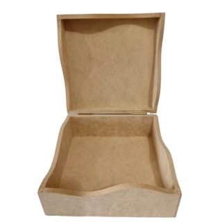 Caixa 16x16 Quadrada Ondulada Tampa Dobradiça MDF Cru em Oferta na Shopee
