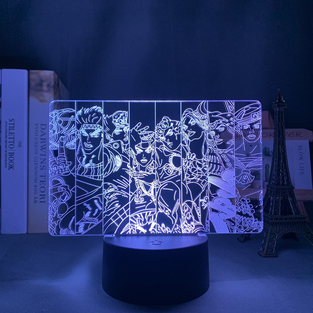 Anime JoJo's Bizarre Adventure JoJo no Kimyo na Boken Luminária LED 3D Noturna