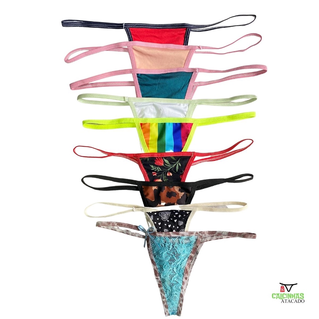 Calcinha Kit 10 Tangas Tira Elástica Atacado Envio Rápido