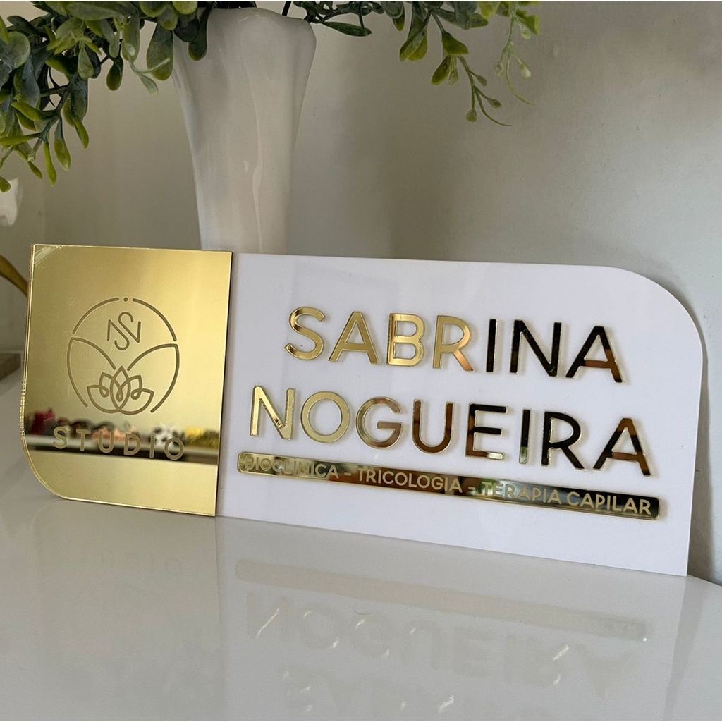 Sinaliza O Porta Acr Lico Espelhado Placa Personalizado Shopee Brasil