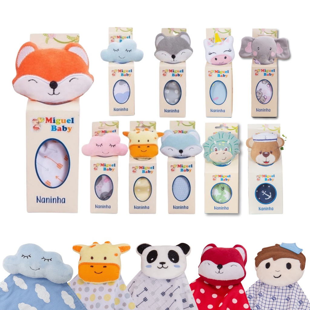 Naninha Bebê Raposa Paninho Bichinho Manta