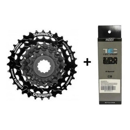Cassete K7 Shimano 7v Hg200 12/32+ Corrente Tec 7v, 8v Index em Oferta na Shopee