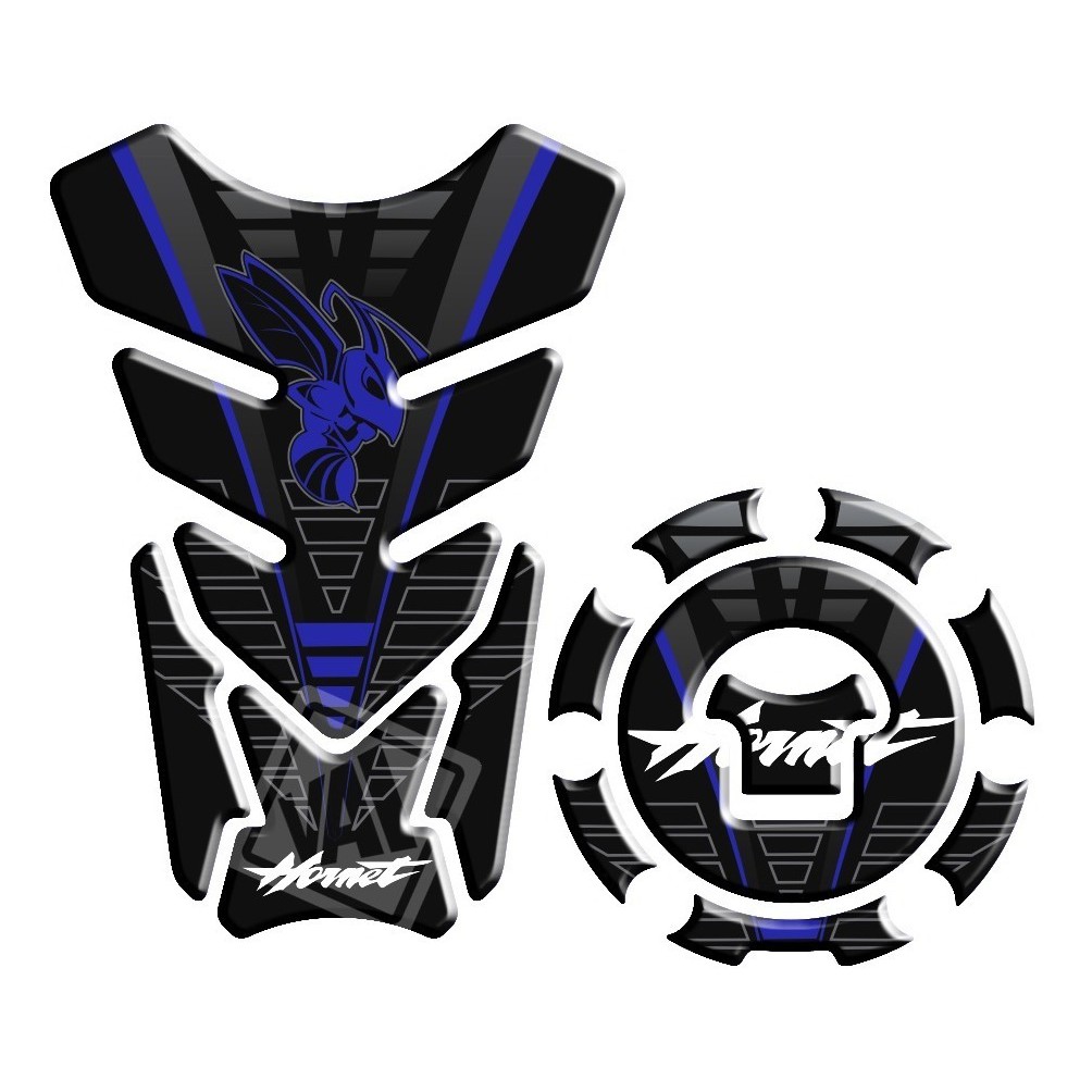 Adesivo Premium Moto Tankpad 3D Protetor Tanque Bocal CB 500 600 650 1000 Hornet Transalp Azul 4