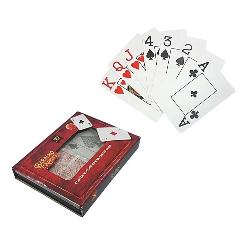Jogo De Baralho 168 Na Lata Com 2 Jogos De 54 Cartas Luxo - Art Game -  Baralho - Magazine Luiza
