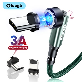 Elough Verde 540 Rotate Sete Pinos Rápido Cabo De Carregamento Carregador Magnético Para iPhone Telefone Móvel Micro USB Tipo C Fio De Dados