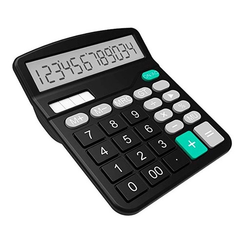 Calculadora de Mesa Escritório 12 Digitos A Pilha 1 Linha ( Pilha AA Inclusa )
