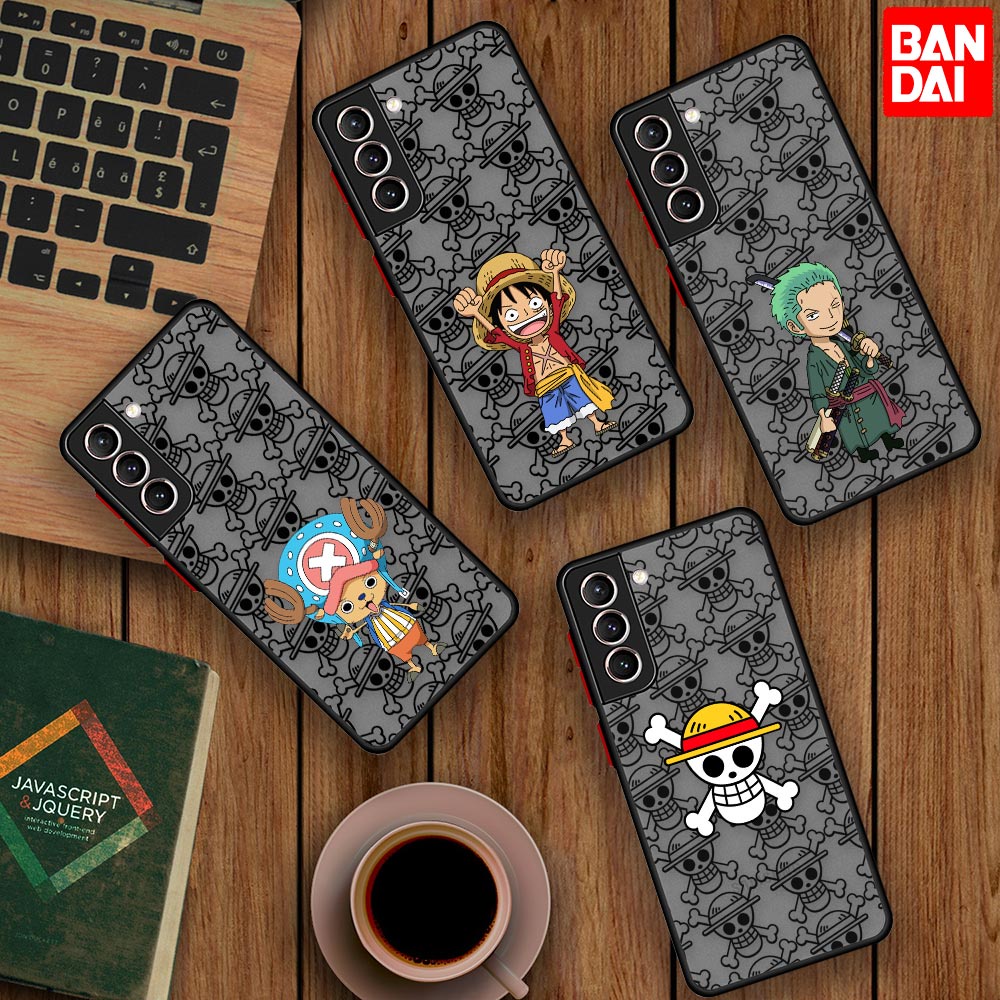 OnePiece Capa Dura Fosca Para Samsung Galaxy S21 S22 Ultra S20 FE S10 S9 Plus Do Pára-Choques Coque Anime Cartoon Luffy Zoro Chopper