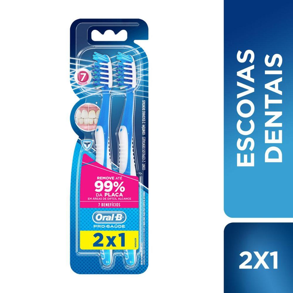 Escova Dental Oral-B Pro-Saúde 7 Benefícios Macia - 2 Unidades em Oferta na Shopee