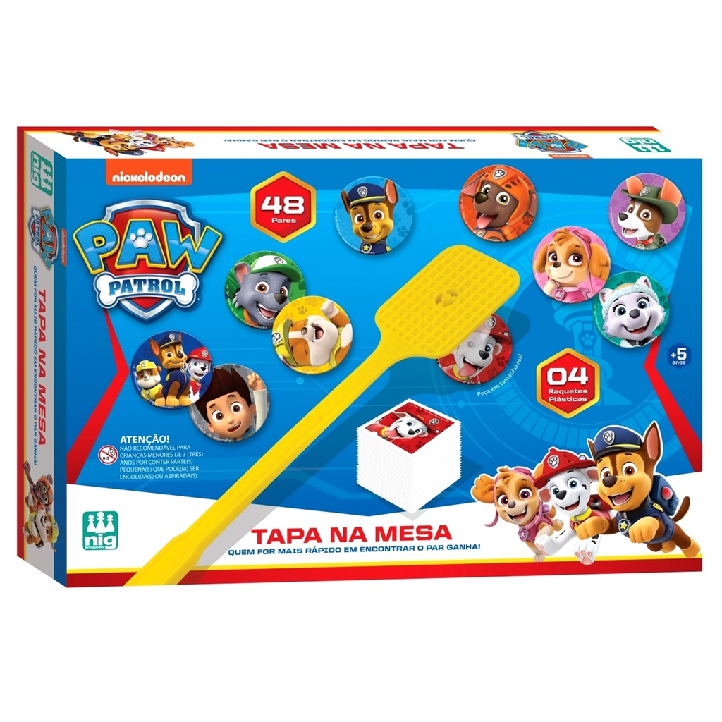 Jogo Patrulha Canina Tapa Certo Na Mesa Encontre Os Pares Nig Brinquedos