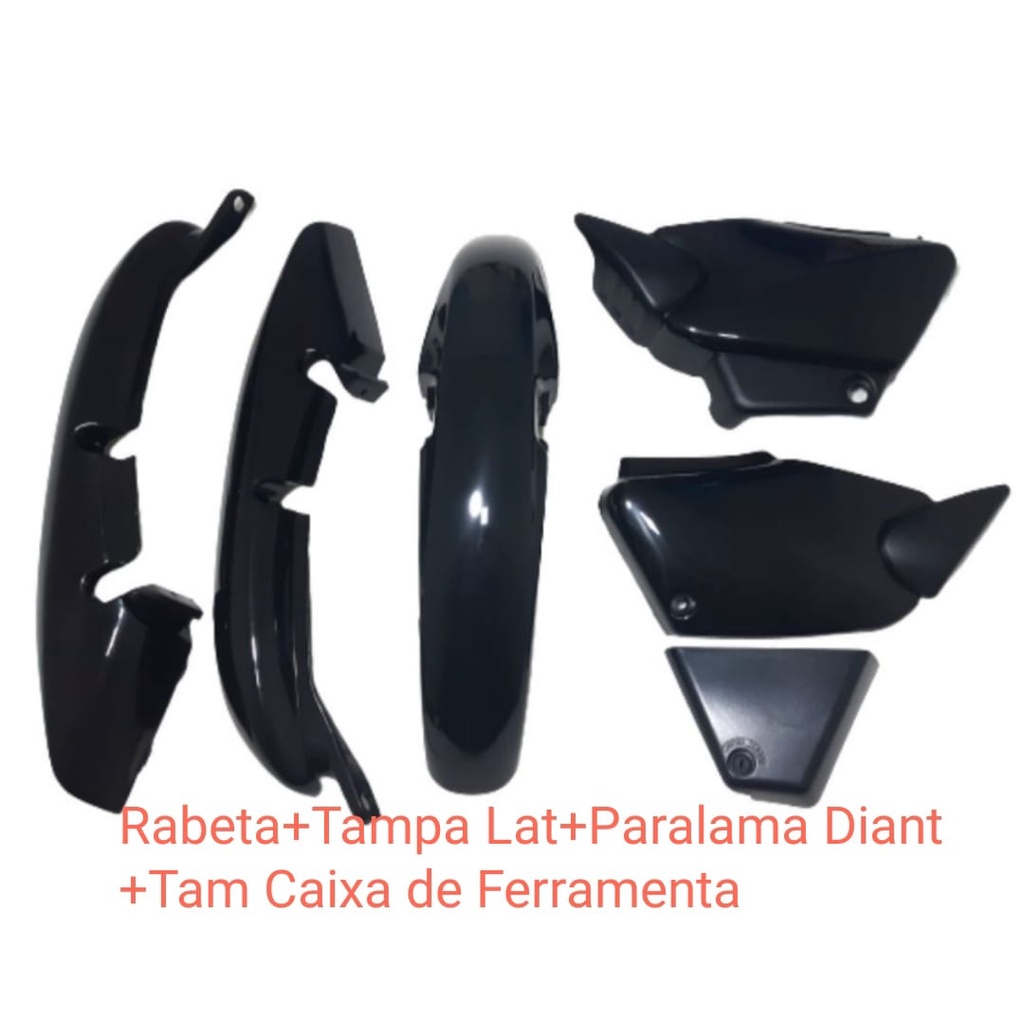 Kit Carenagem titan 125 2000 a 2004 Fan 2005  a 2008 =Rabeta+Tampas Laterais+Paralama Diateiro+Tampa Caixa  de Ferramenta.