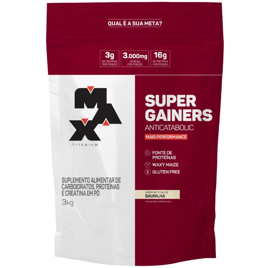 Super Gainers Anticatabolic Hipercalórico - 3kg - Max Titanium