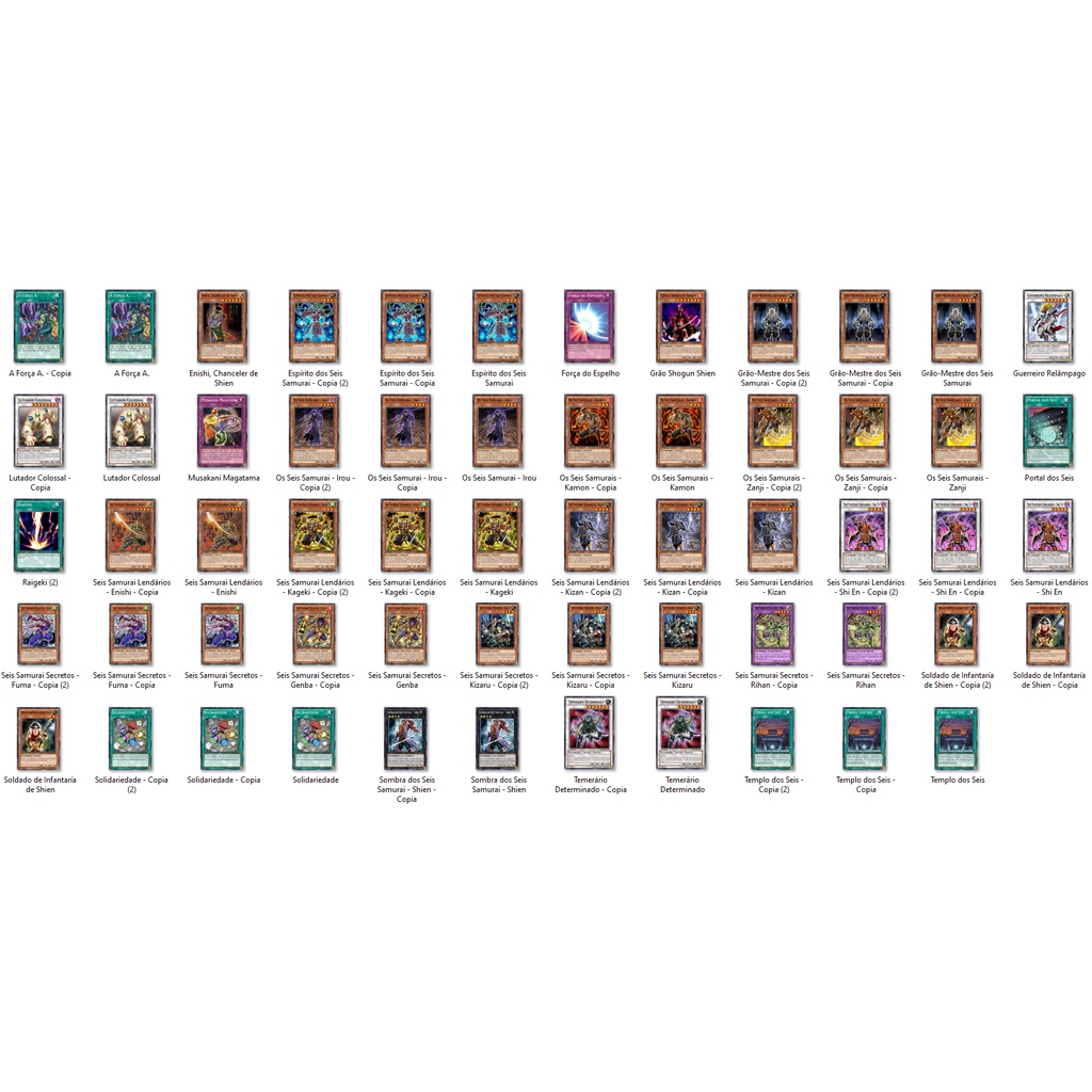 Cartas Yugioh - Deck Seis Samurai Top 2 -- 59 cartas ORICA TCG Yu-Gi-Oh