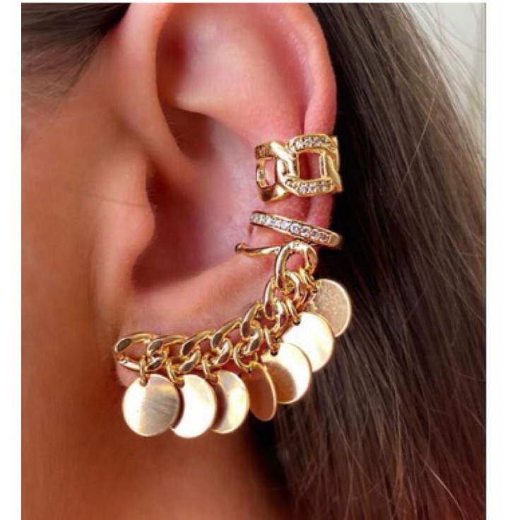 Ear kurf de moeda ( não acompanha falso piercing) em Oferta na Shopee