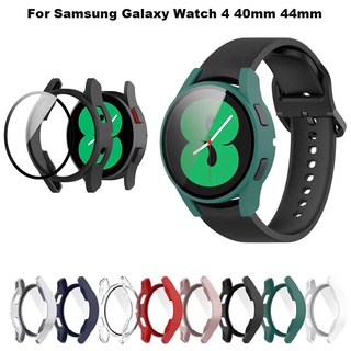 Para Relógio Samsung Galaxy Watch 4 40mm 44mm Caixa De Proteção PC Com Cobertura Total Protetor De Tela De Vidro Temperado
