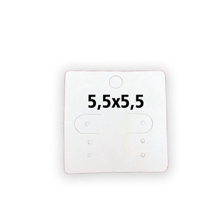 Tag Bijou 100 Peças 5,5X5,5CM Cartela Brinco 2 Furos - Branco