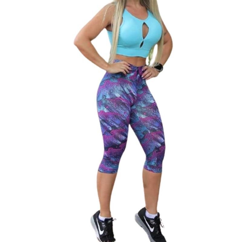 Calça Legging Capri Corsário Fitness Cintura Alta Para Academia e Ginástica