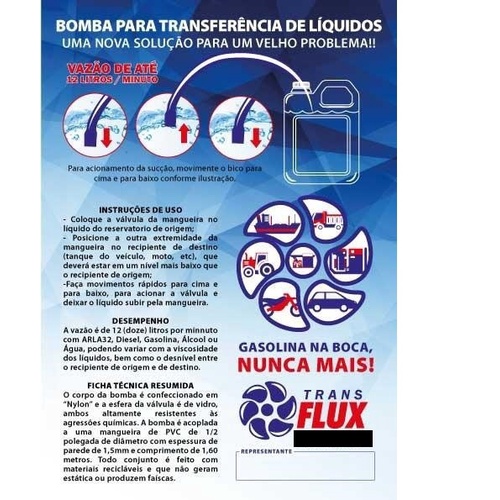 Mangueira de Transferencia de liquidos Combustivel Gasolina Arla32 Alcool Agua — imagem 2 de 2