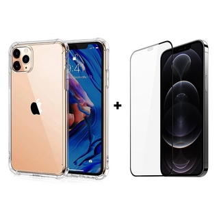 Kit Capinha + Pelicula 3D Compativel Com iPhone 6 / 7 / 8 / SE 2020 / X / XS / XR / 11 / 11 Pro Max / 12 / 12 Pro / 12 Pro Max