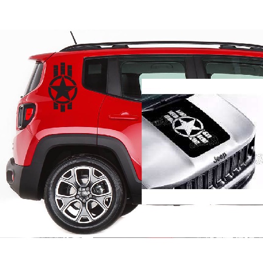 Renegade Capô Jeep Adesivo Estrela Militar Acessório Personalização