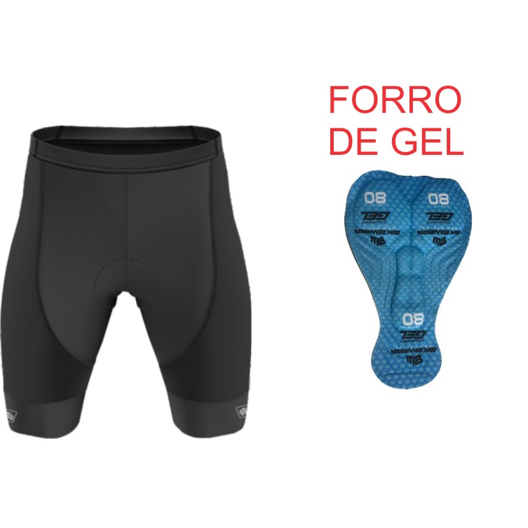 Bermuda Short de Ciclismo Masculina Forro com Gel Alta Densidade Profissional com Bolso Short para Ciclistas Bike MTB