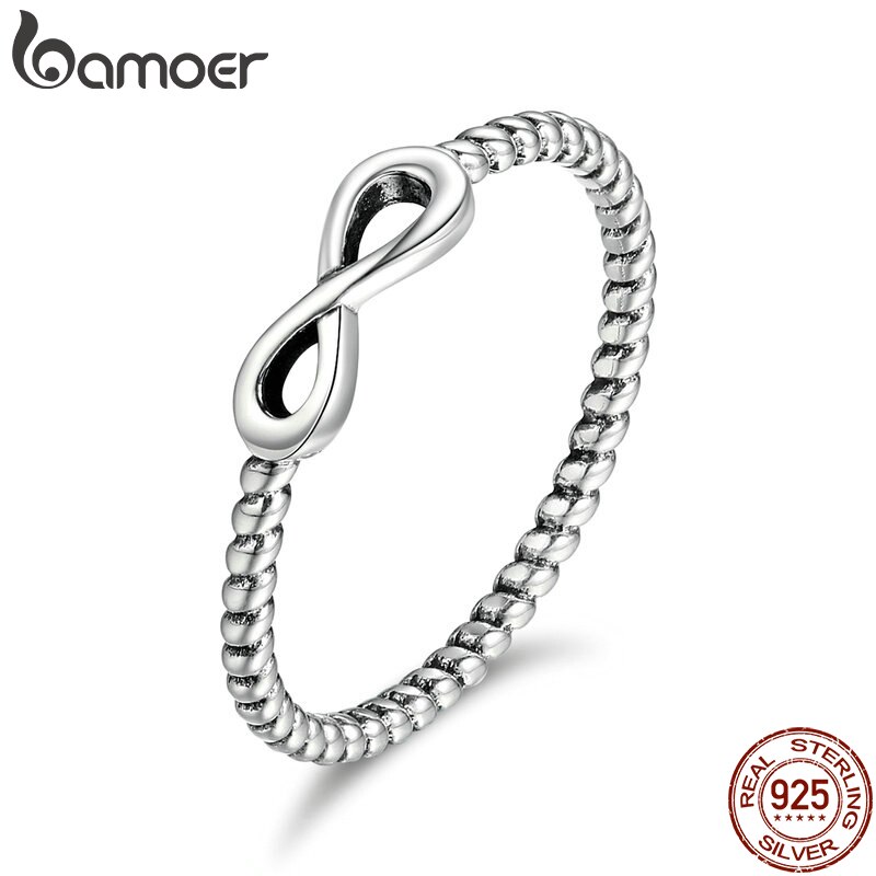 Bamoer 100 % 925 Sterling Silver Trendy Infinito Elegante SCR094 Anéis De Dedo Para As Mulheres Noivado Jóias Presente em Oferta na Shopee