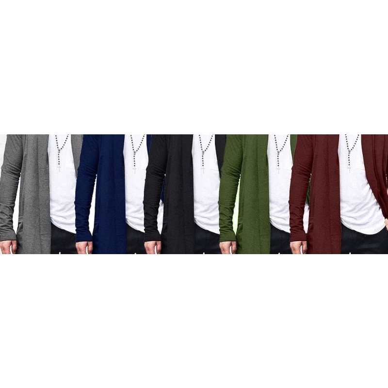 Cardigã Casaco Longo corta vento Masculino corte reto - Cardigan/Kimono em viscolycra/blusinha