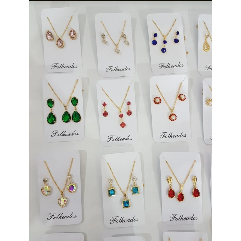Kit Semi Jóias 10 Conjuntos Folheados Ouro 18k Para Revenda | Shopee Brasil