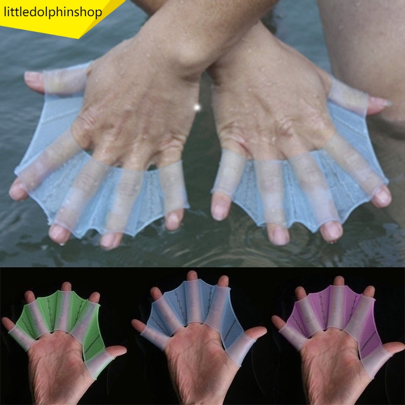 1 Pair Silicone Webbed Swimming Gloves - Training Gloves For Water Fitness & Faster Swimming-365888