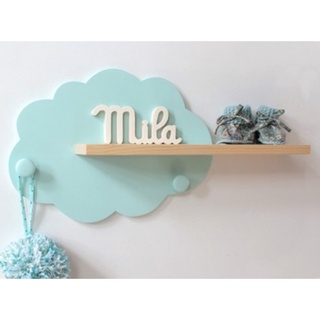 Decoração Nuvem Prateleira Para Quarto De Bebe com nome personlizado