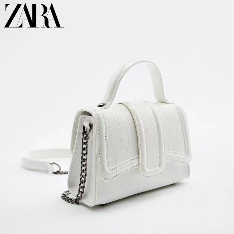 Bolsa Feminina De ZARA Branca Com Cores Past is Mensageiro Pequena 